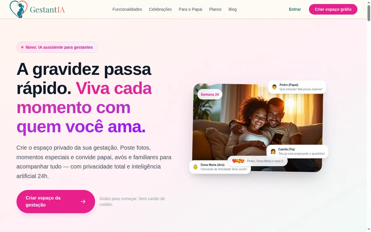 GestantIA - Espaço privado da gestação com IA